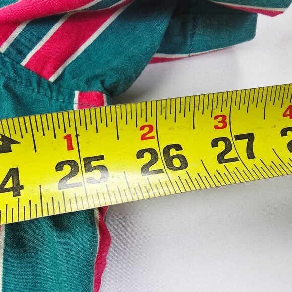 Original Use Size XL Men Green Red White Stripe V Neck Short Sleeve Cotton Shirt - Picture 2 of 8